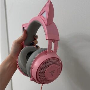 Razer Pink Cat Ear Gaming Headphones